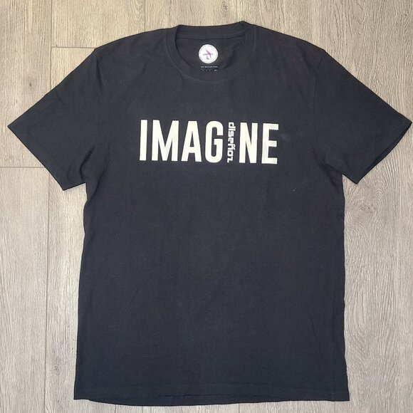 Black T-shirt with IMAGINE print - Picture 1 of 4